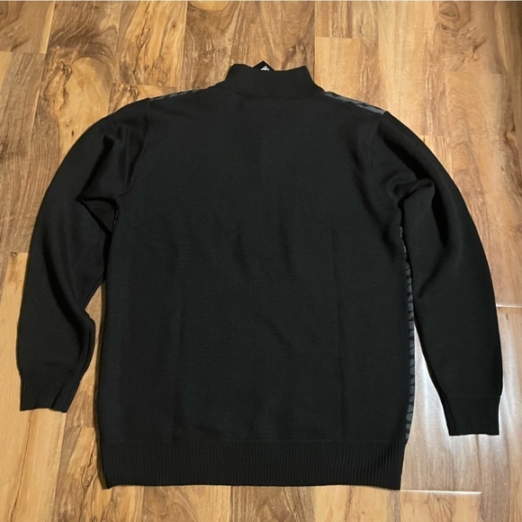 Studio by Omega Black Grey Sweater  3/4 Zip Pullover NWT - Picture 2 of 8